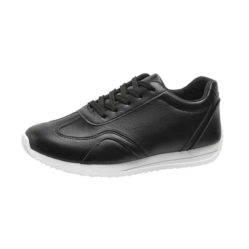 Zapatos informales para caminar para mujer, zapatillas planas de cuero con cordones de alta calidad, mocasines de fondo plano salvaje a la moda, Verano