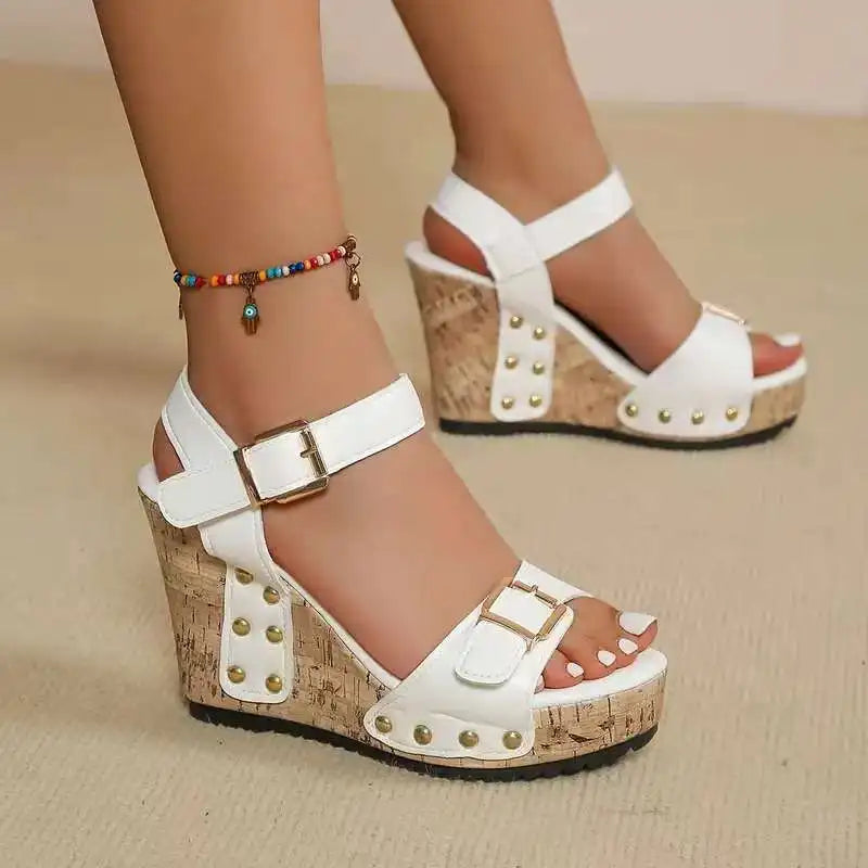Sandalias de cuña con plataforma para mujer – estilo romano y tacón alto