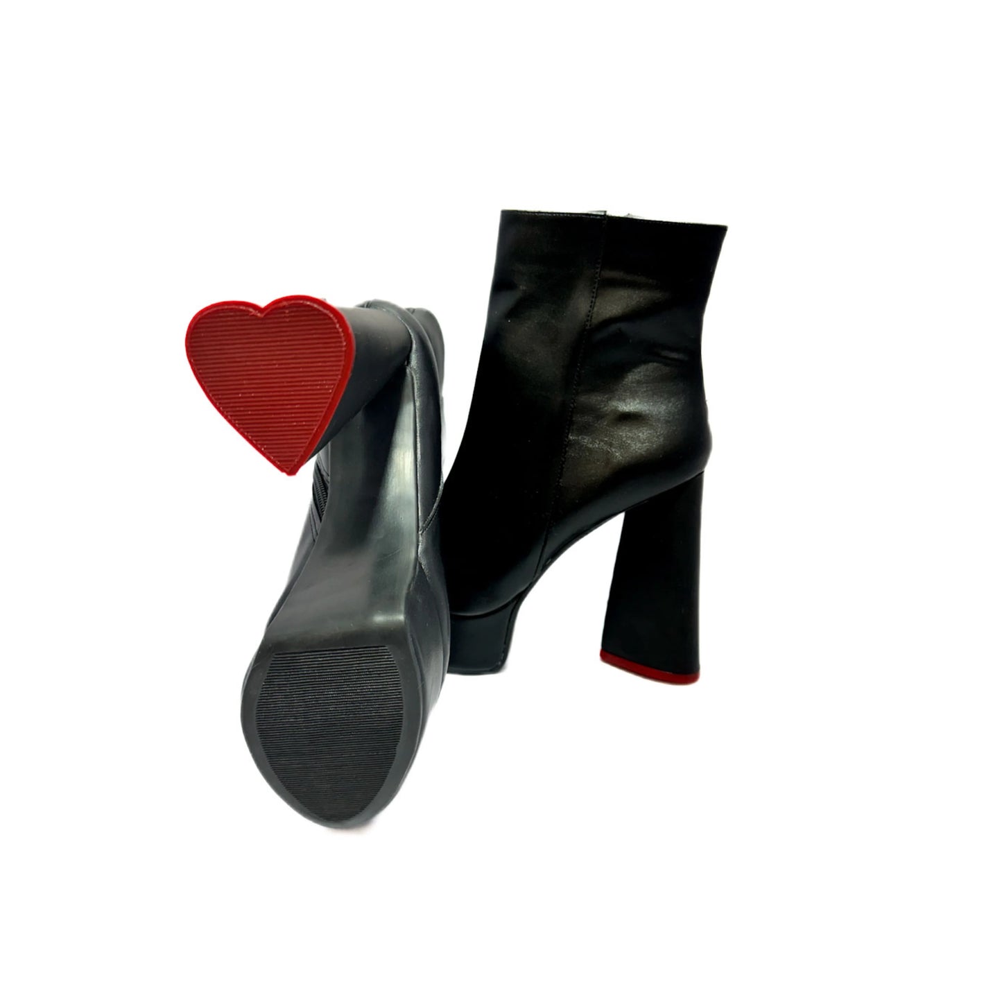 Botines de vinipiel con plataforma alta - Moda femenina con tacón de corazón