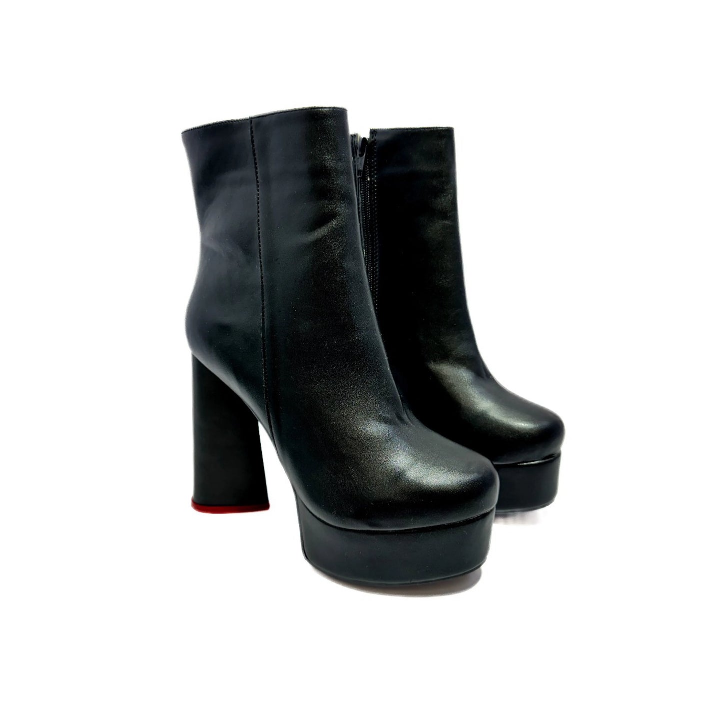 Botines de vinipiel con plataforma alta - Moda femenina con tacón de corazón
