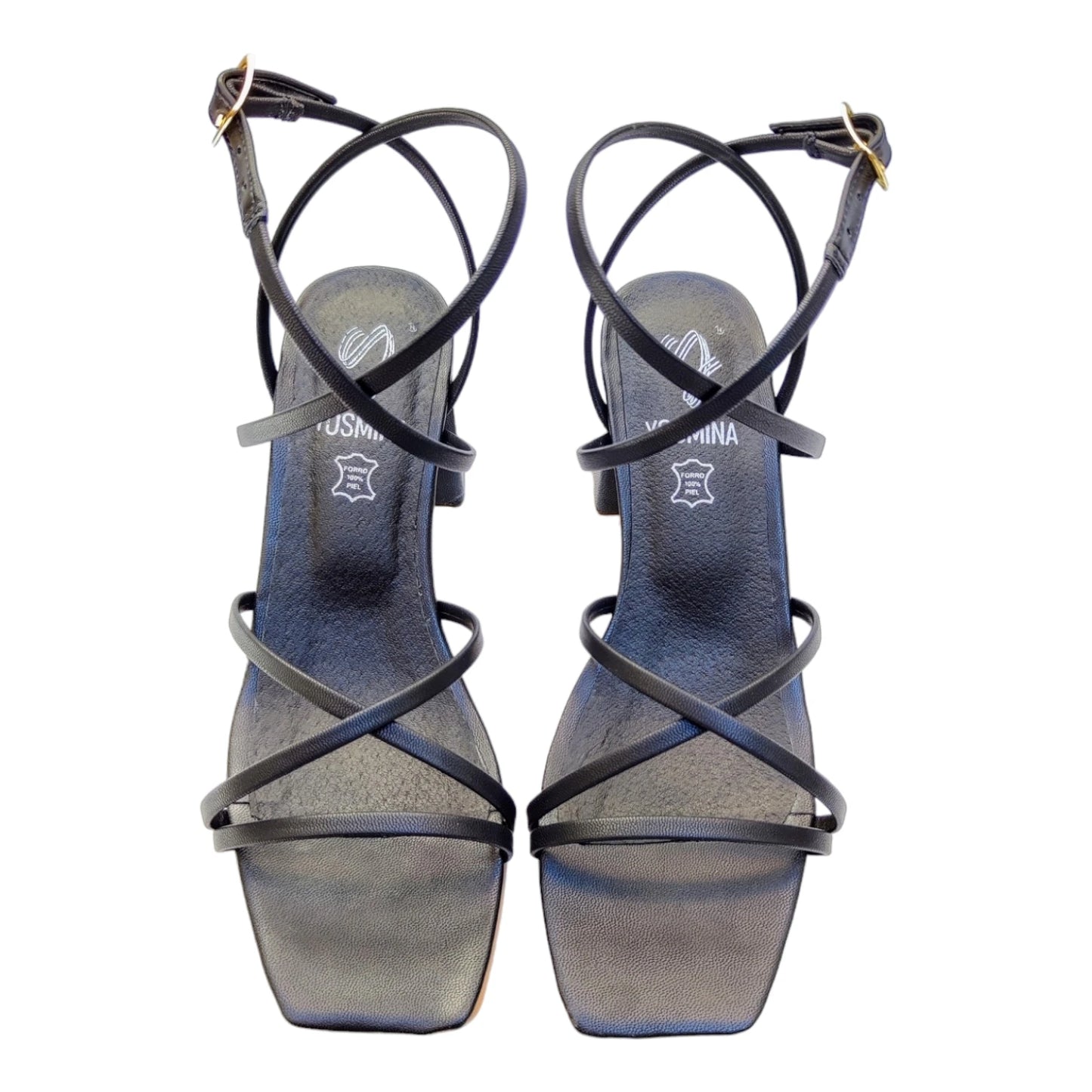 Sandalias elegantes con tacón bloque - Calzado versátil de tiras finas para mujer