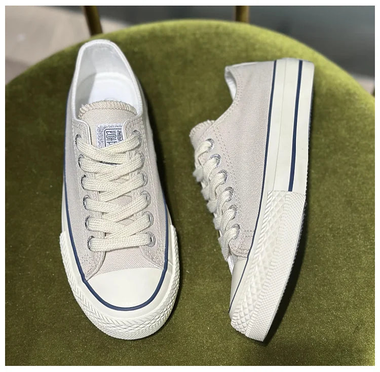 Tenis clásicos de lona con cordones, cómodos y ligeros