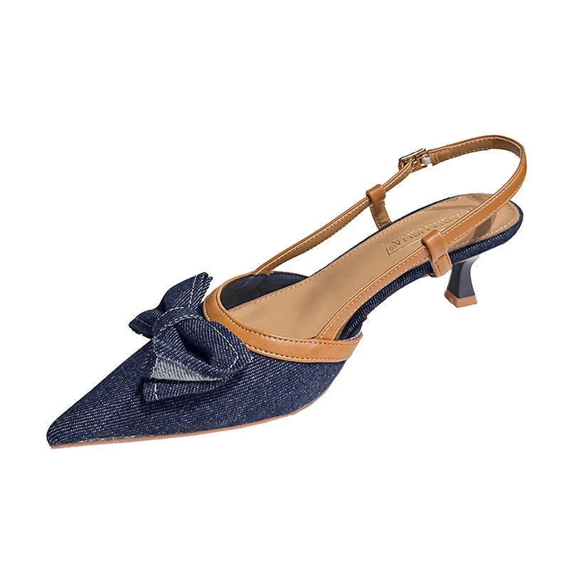 Sandalias de tacón medio con lazo – elegantes y cómodas para mujer