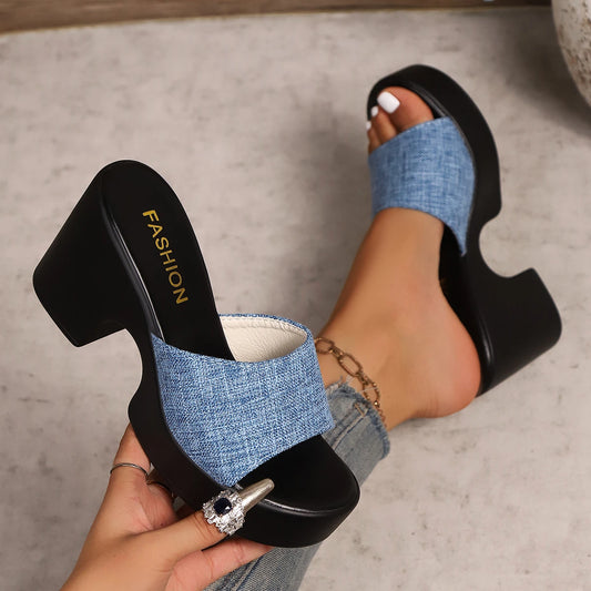 Sandalias con plataforma gruesa y Punta abierta - para mujer