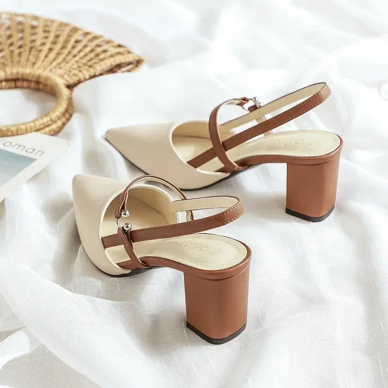 Sandalias de moda mujer | Tacón cuadrado elegante y cómodo