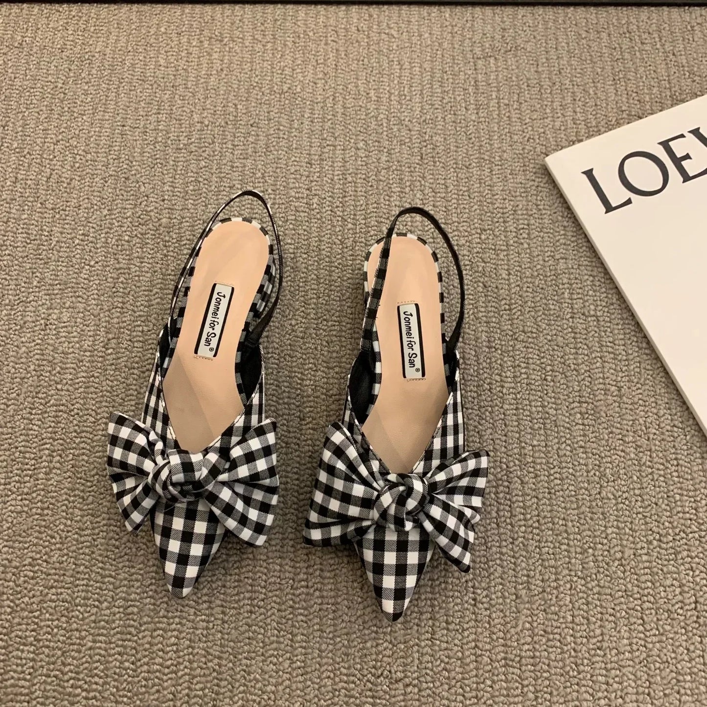 Zapatos de fiesta con tacón bajo - Sandalias femeninas con lazo y estilo chic