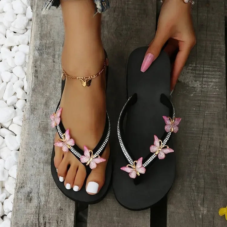 Sandalias con detalle de mariposa – Zapatillas de plataforma ligeras