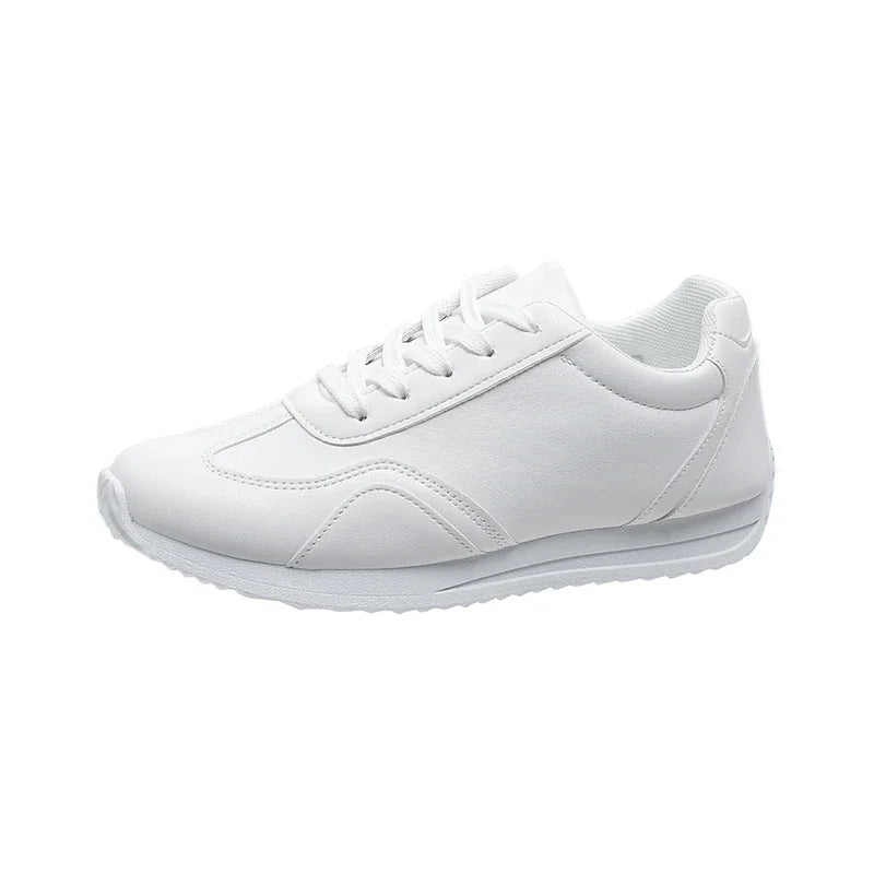 Zapatos informales para caminar para mujer, zapatillas planas de cuero con cordones de alta calidad, mocasines de fondo plano salvaje a la moda, Verano