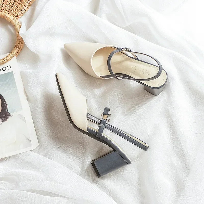Sandalias de moda mujer | Tacón cuadrado elegante y cómodo
