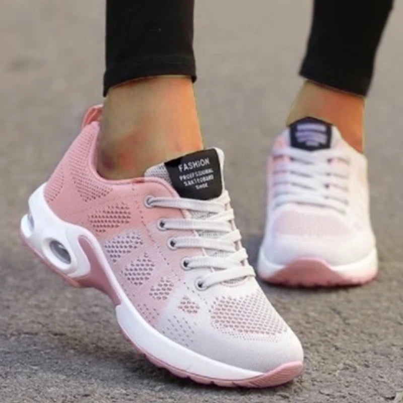Zapatillas de deporte con cordones para Mujer, zapatos de plataforma de talla grande, transpirables, suaves