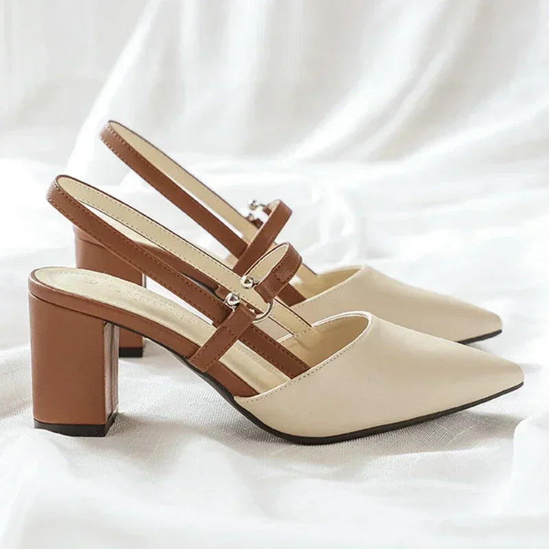 Sandalias de moda mujer | Tacón cuadrado elegante y cómodo