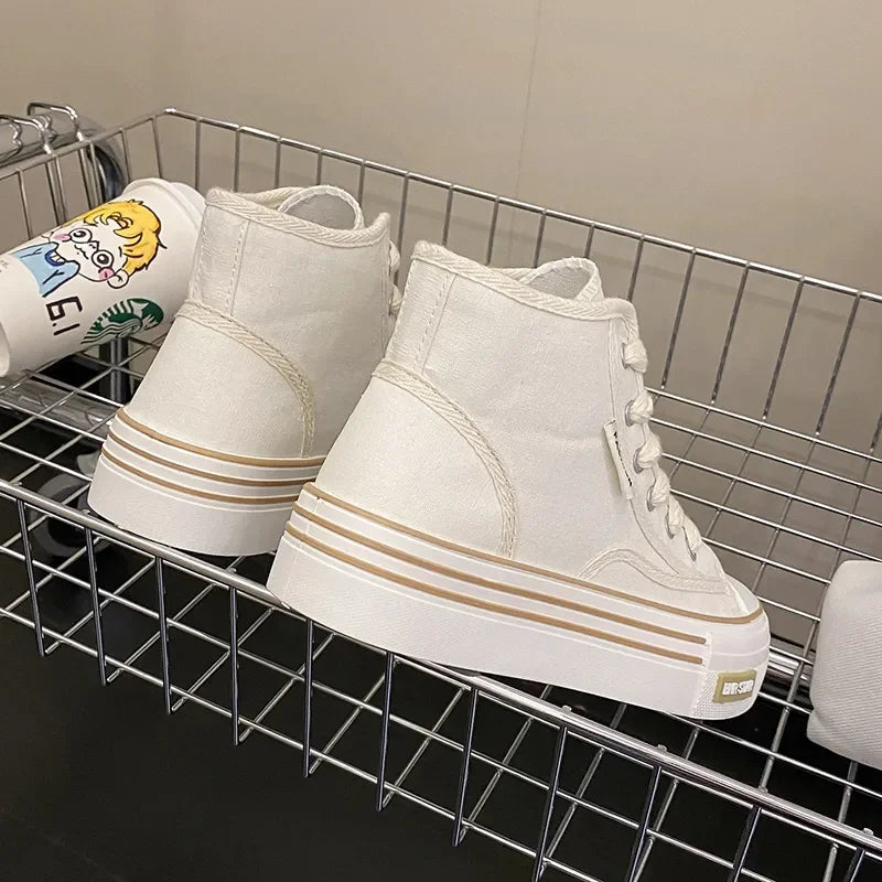 Tenis casuales con suela gruesa para mujer – cómodos y modernos, tipo converse