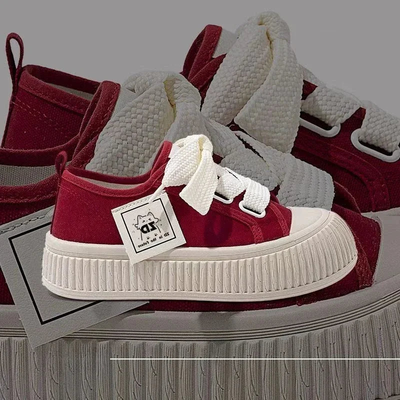 Tenis casuales con plataforma para mujer – estilo urbano de lona.