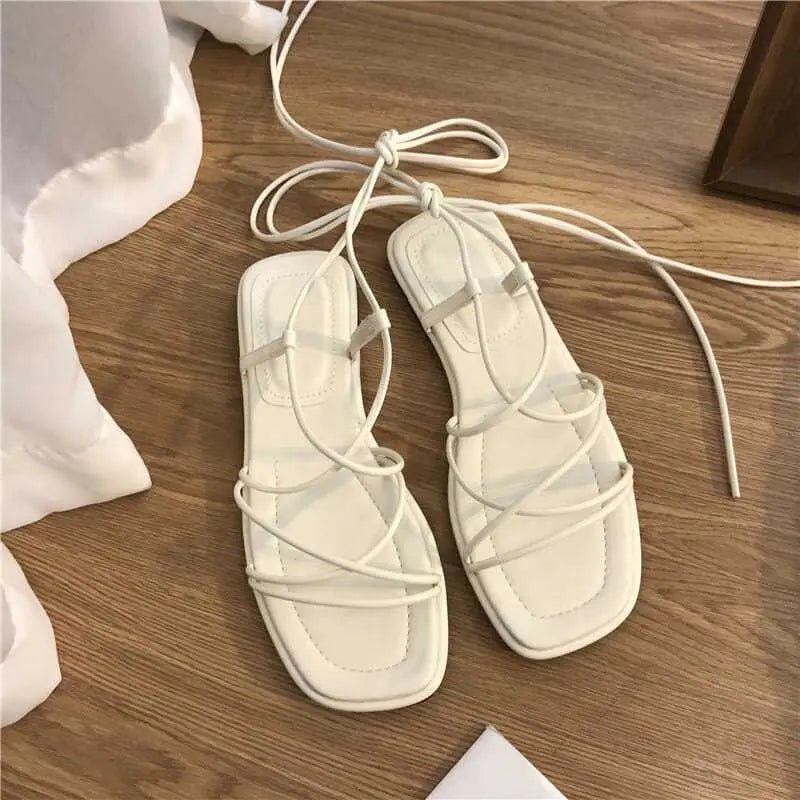 Sandalias planas de moda mujer | Calzado cómodo estilo romano de verano