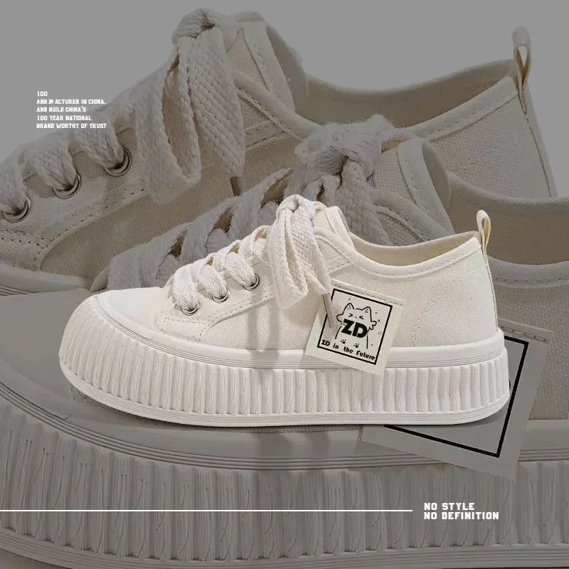 Tenis casuales con plataforma para mujer – estilo urbano de lona.
