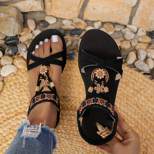 Sandalias de Plataforma Estilo Bohemio con Tacón Bajo