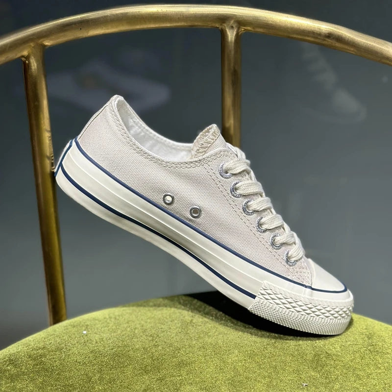 Tenis clásicos de lona con cordones, cómodos y ligeros