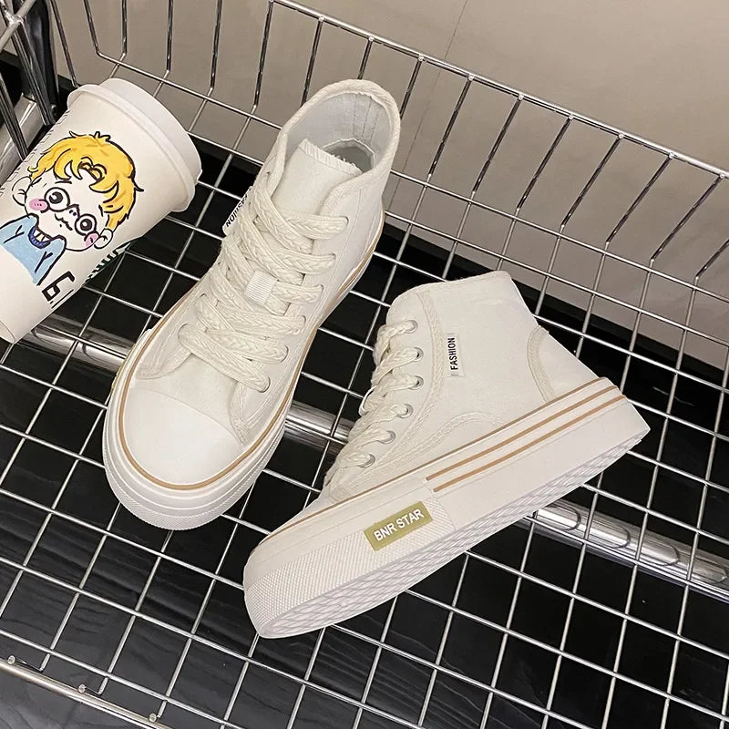 Tenis casuales con suela gruesa para mujer – cómodos y modernos, tipo converse