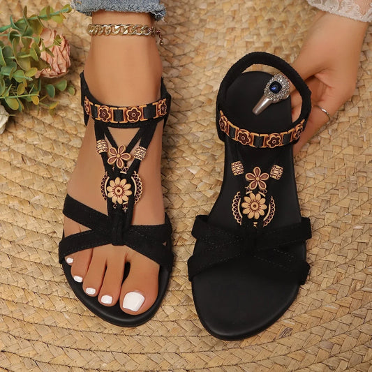 Sandalias de Plataforma Estilo Bohemio con Tacón Bajo