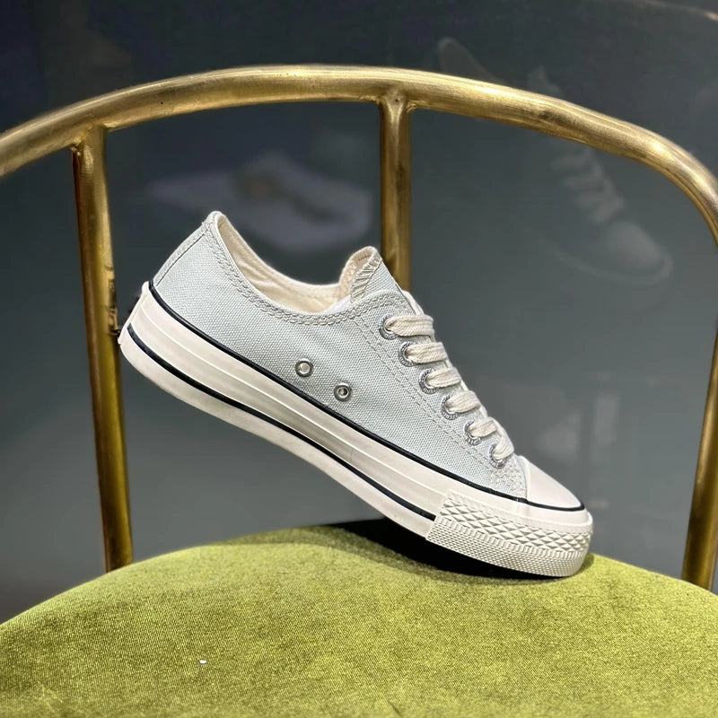 Tenis clásicos de lona con cordones, cómodos y ligeros