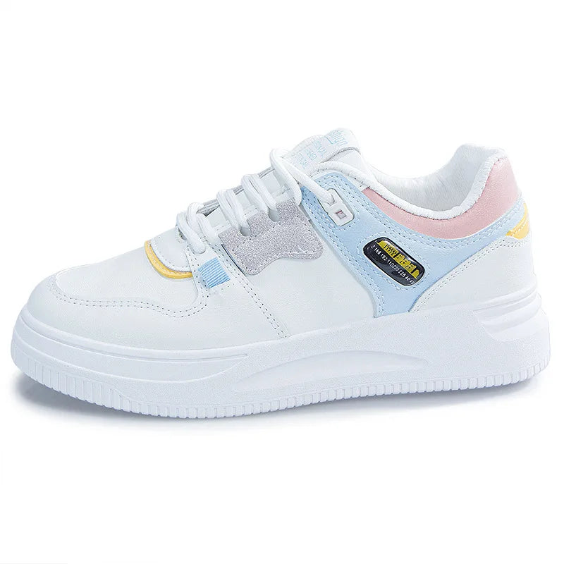 zapatos de plataforma blanca, informales - planos