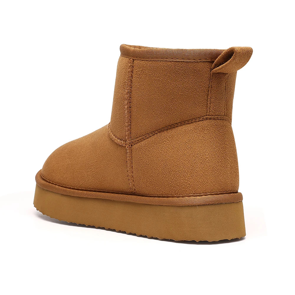 Botines invernales para mujer – moda casual con forro cálido y suela antideslizante.