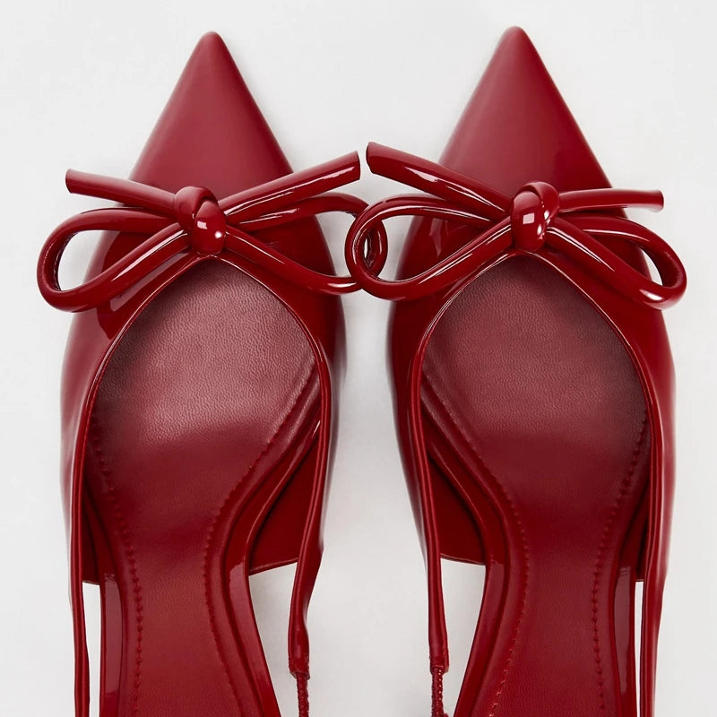 Zapatos de mujer tipo mule de tacón de aguja con lazo - Elegantes y sofisticados.