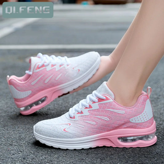 Tenis de moda para mujer - Sneakers deportivos con suela acolchada y diseño casual
