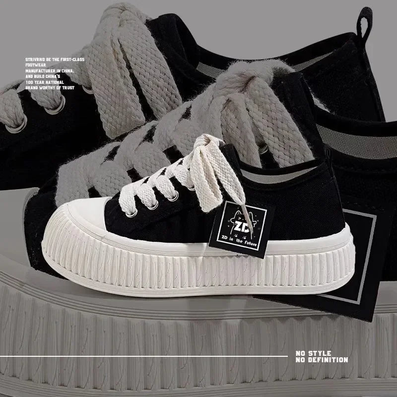 Tenis casuales con plataforma para mujer – estilo urbano de lona.
