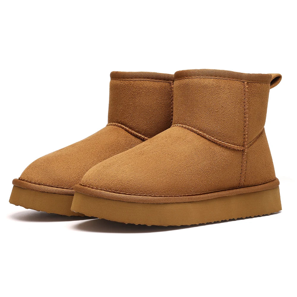 Botines invernales para mujer – moda casual con forro cálido y suela antideslizante.