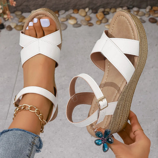 Sandalias de Plataforma con Cuña y Correa – Estilo de Verano