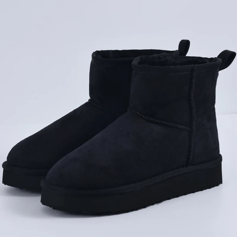 Botines invernales para mujer – moda casual con forro cálido y suela antideslizante.