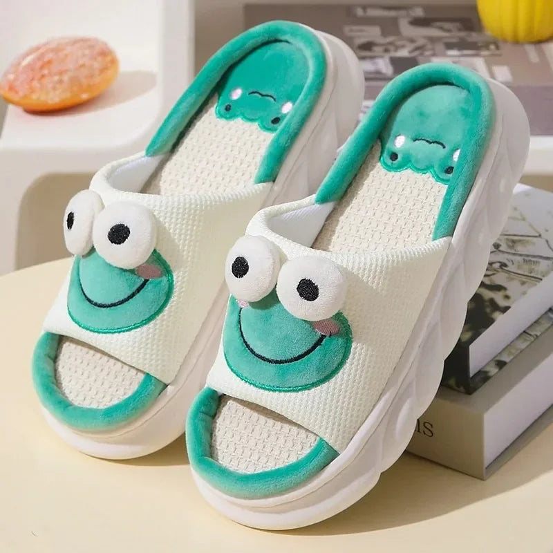 Chanclas de lino transpirables – Pantuflas ligeras con diseños tiernos
