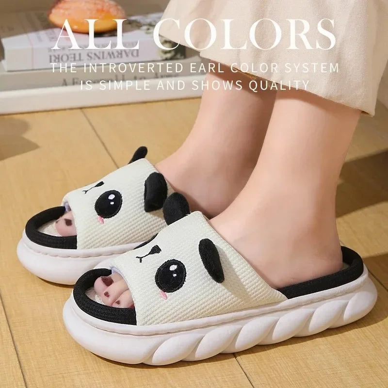Chanclas de lino transpirables – Pantuflas ligeras con diseños tiernos