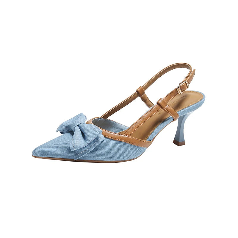 Sandalias de tacón medio con lazo – elegantes y cómodas para mujer