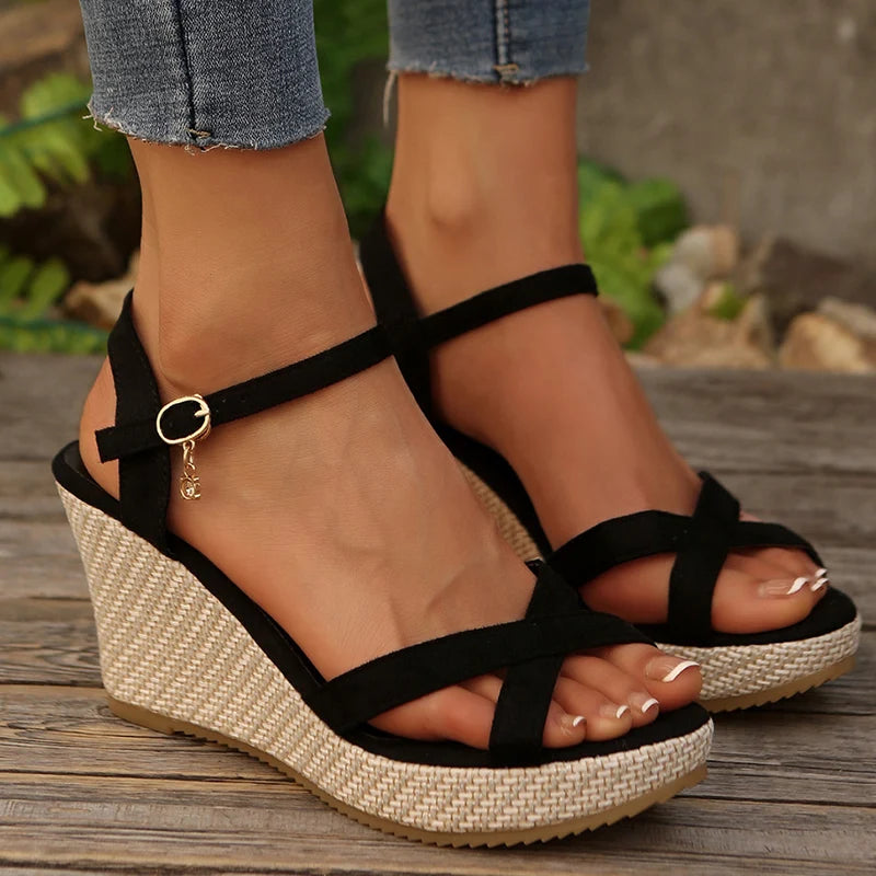 Sandalias de plataforma mujer | Con hebilla y tacón alto cómodo