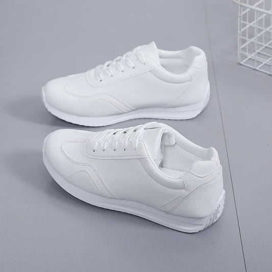 Zapatos informales para caminar para mujer, zapatillas planas de cuero con cordones de alta calidad, mocasines de fondo plano salvaje a la moda, Verano