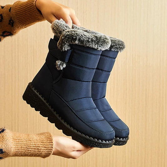 Botas de nieve impermeables para mujer – cálidas y antideslizantes.