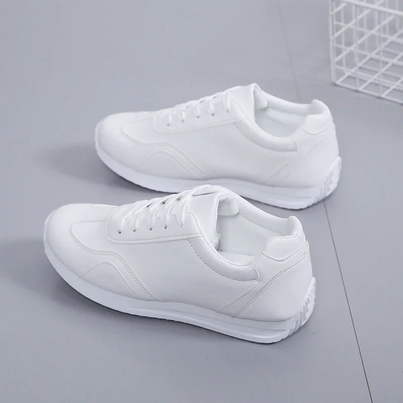 Zapatos informales para caminar para mujer, zapatillas planas de cuero con cordones de alta calidad, mocasines de fondo plano salvaje a la moda, Verano