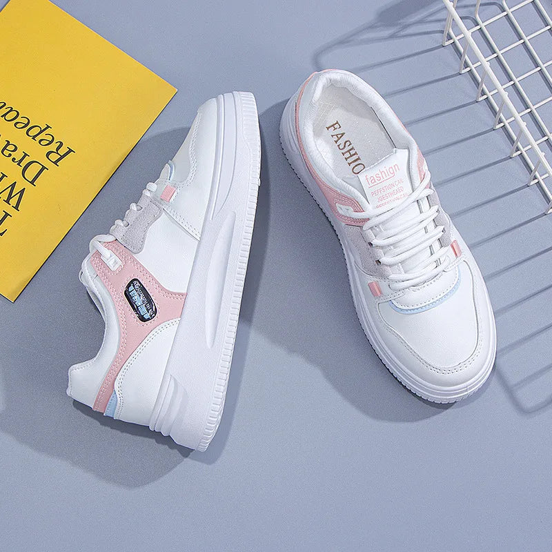 zapatos de plataforma blanca, informales - planos