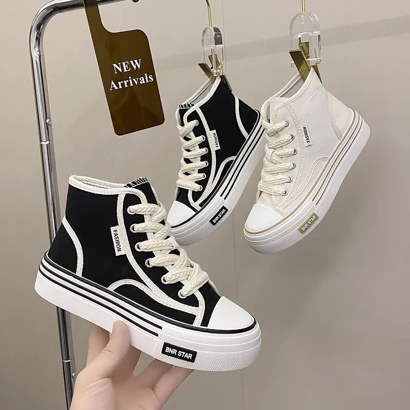 Tenis casuales con suela gruesa para mujer – cómodos y modernos, tipo converse