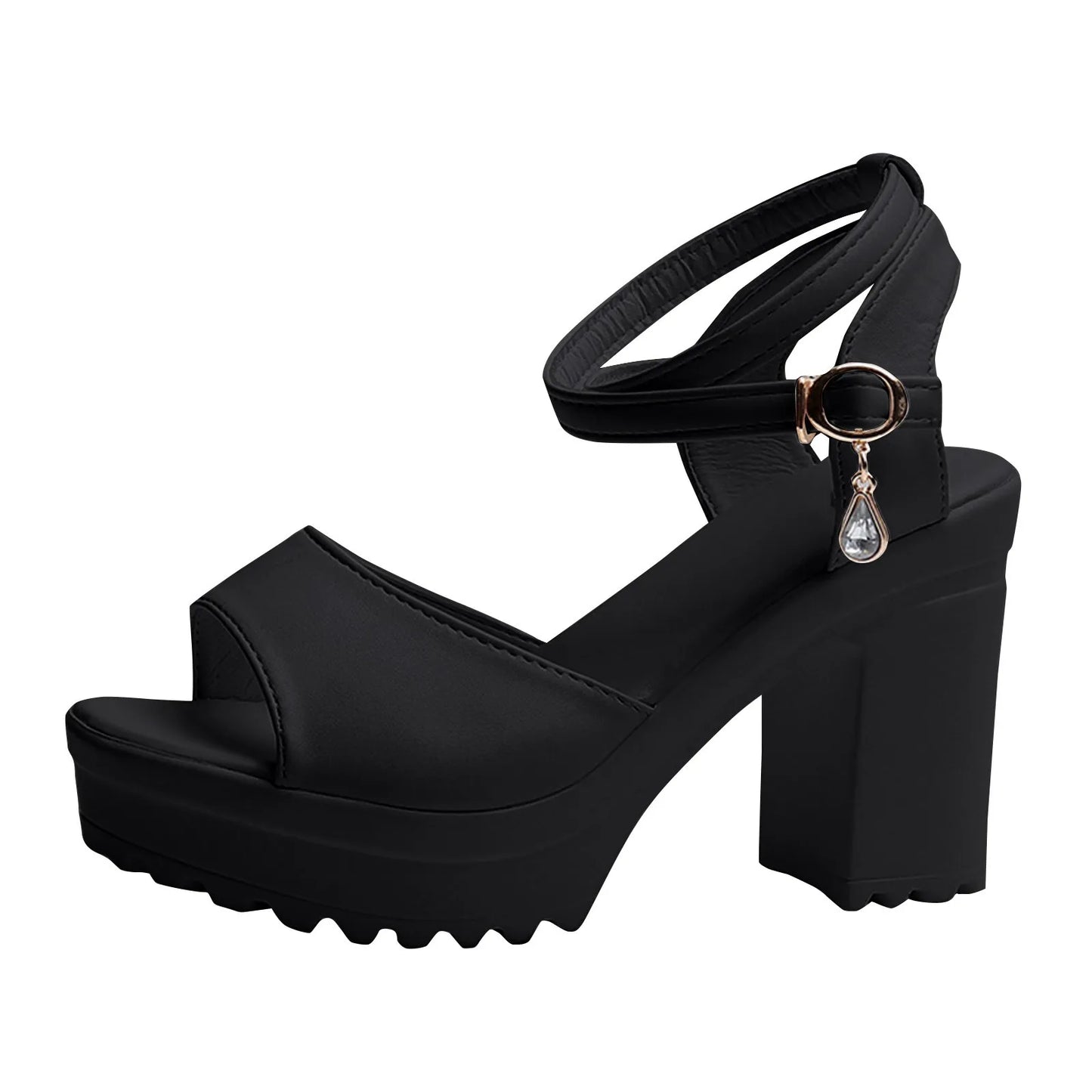 Sandalias de Plataforma con Tacón Alto y Punta Abierta – Estilo Moderno