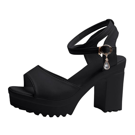 Sandalias de Plataforma con Tacón Alto y Punta Abierta – Estilo Moderno