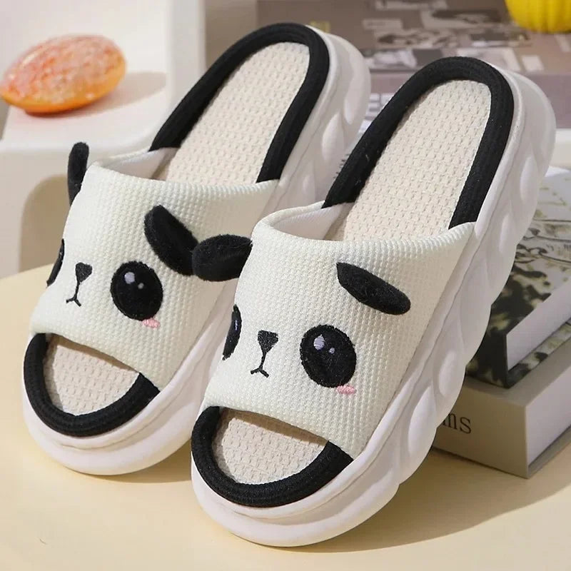 Chanclas de lino transpirables – Pantuflas ligeras con diseños tiernos