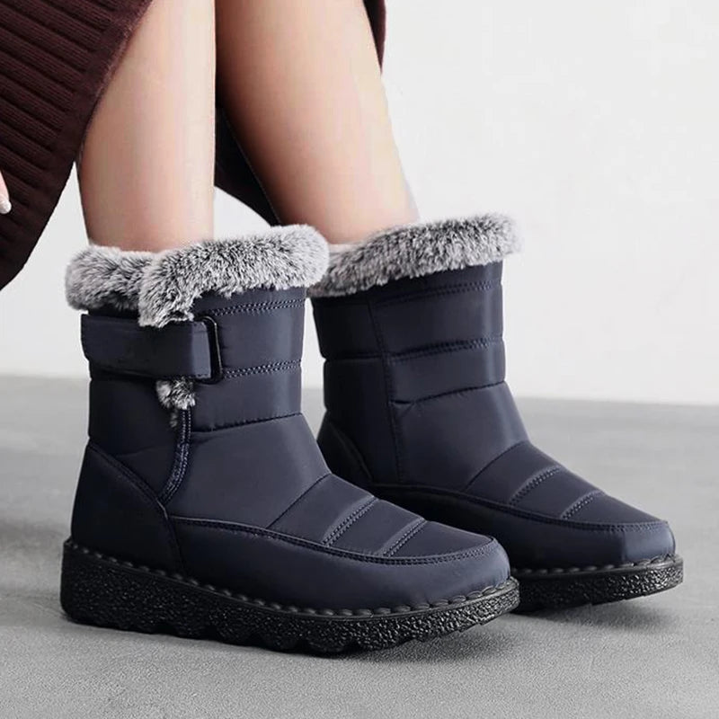Botas de nieve impermeables para mujer – cálidas y antideslizantes.