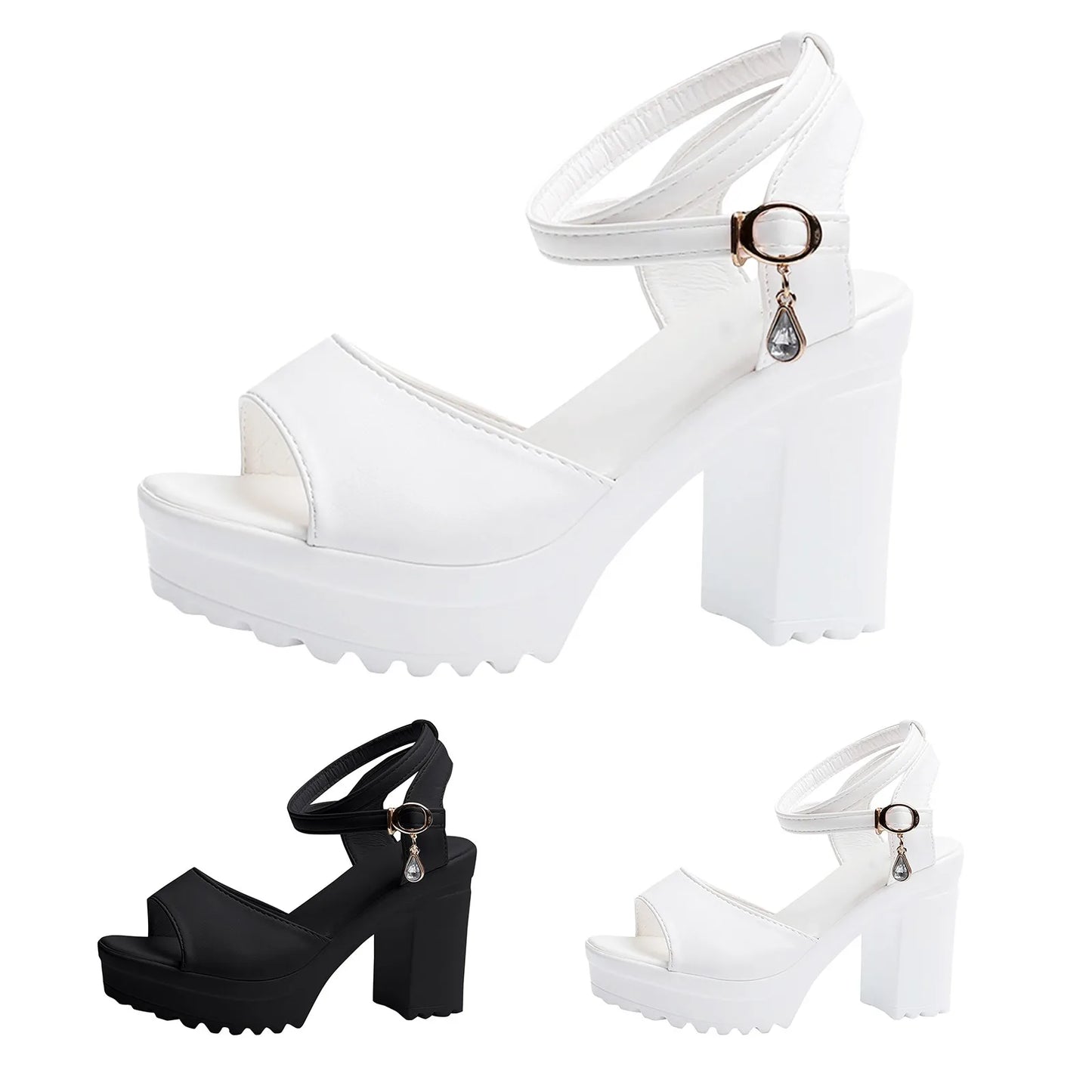 Sandalias de Plataforma con Tacón Alto y Punta Abierta – Estilo Moderno