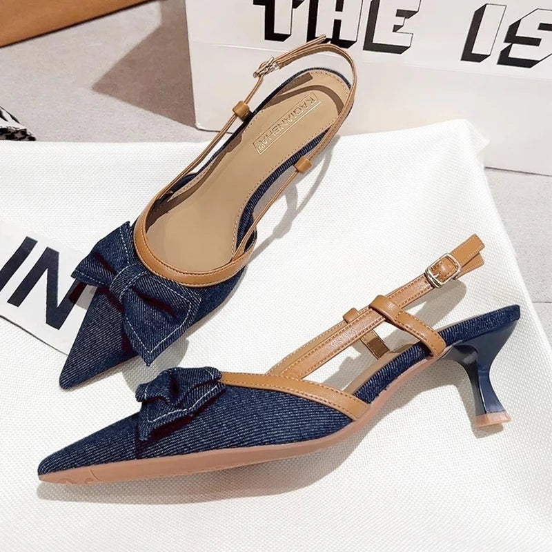 Sandalias de tacón medio con lazo – elegantes y cómodas para mujer