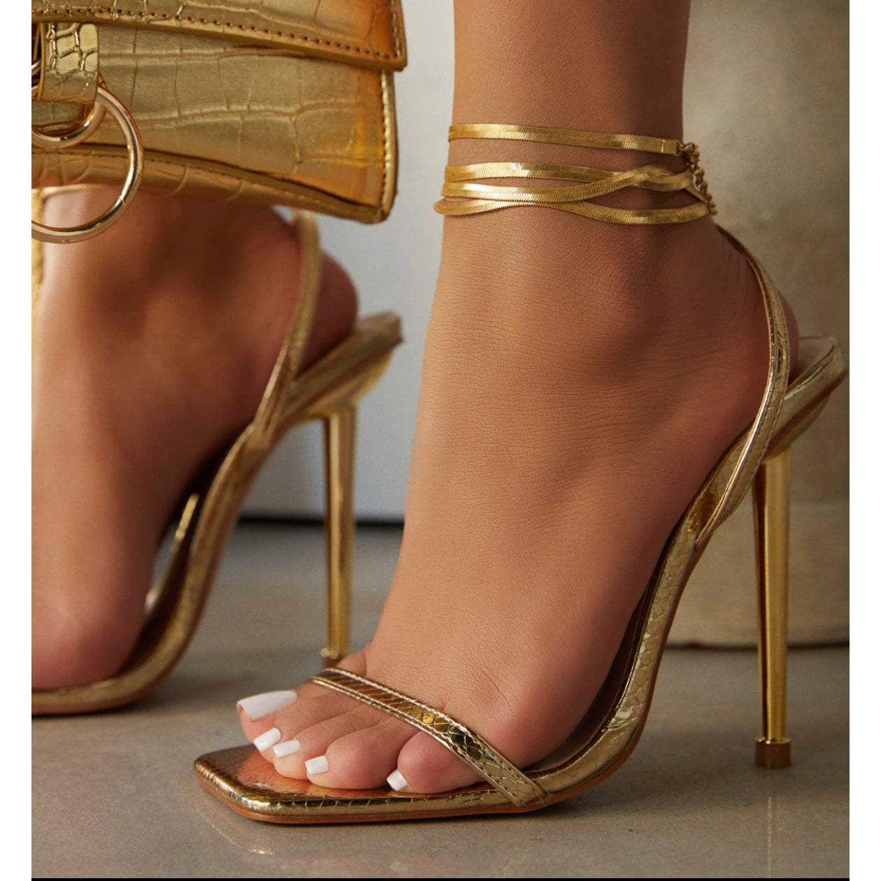 Tacones de aguja con punta cuadrada – sandalias sexys para mujer