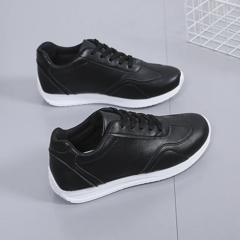 Zapatos informales para caminar para mujer, zapatillas planas de cuero con cordones de alta calidad, mocasines de fondo plano salvaje a la moda, Verano