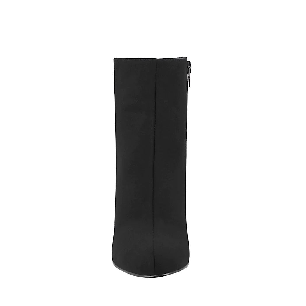 Botines de moda para dama - Gamuza negra, cómodos y versátiles